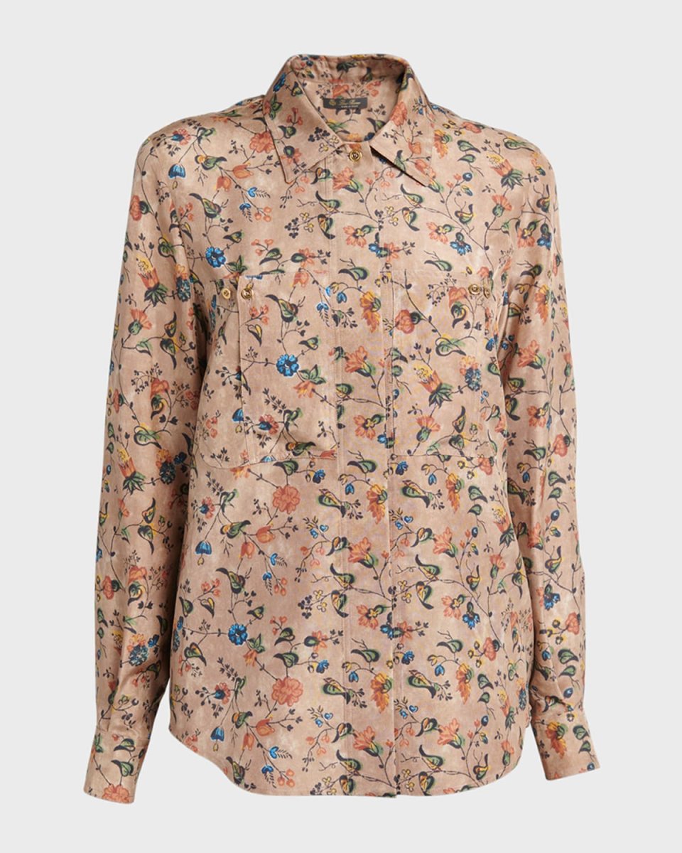 Cam Cheriel Bolivian Garden Printed Button-Front Shirt